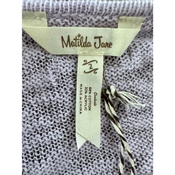 NWT Matilda Jane Can You Imagine Knit Wrap Tie Purple Long Sleeve Sweater 2 - Picture 4 of 6